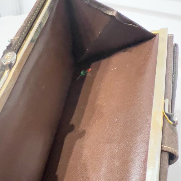 VIntage Gucci Wallet Trifold Brown Monogram GG Passport Sherry Line Canvas 80s - Picture 5 of 16
